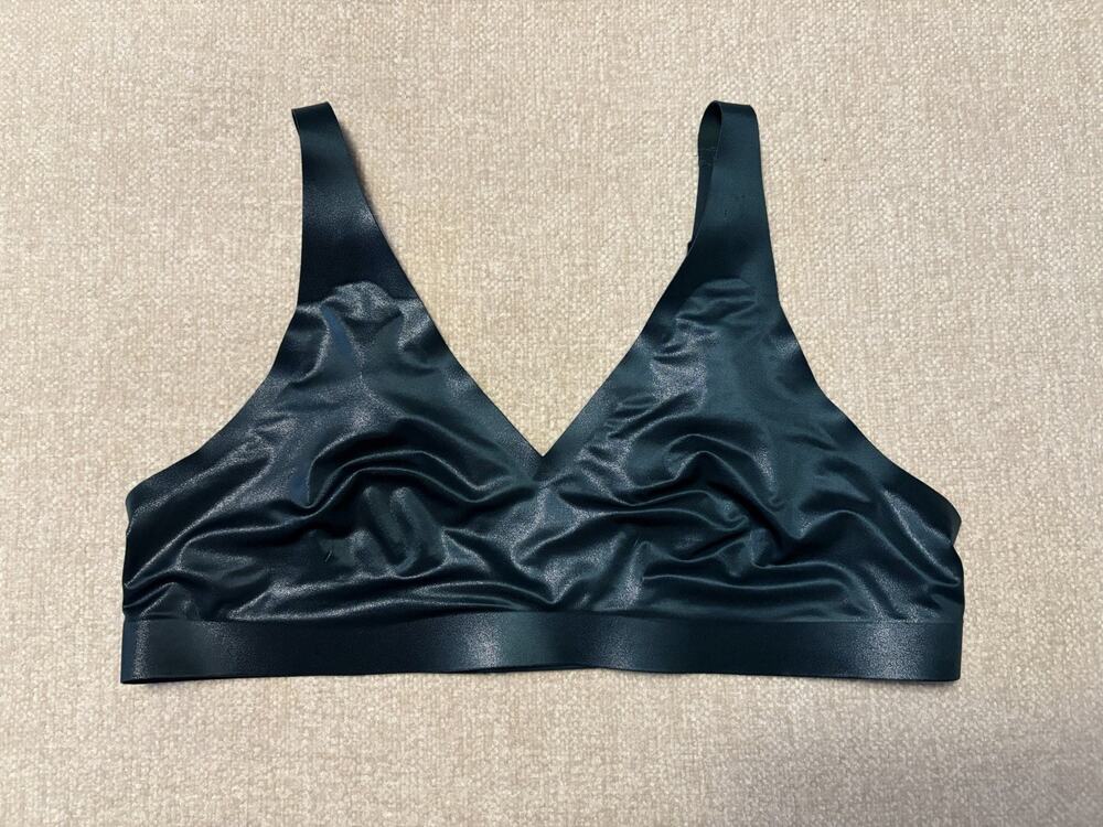 SPANXshape LuxeShine Bralette Meridian Shimmer Dark Green Size Large 10584R